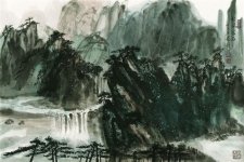 I004 楊靜江---松風泉石 46x70cm